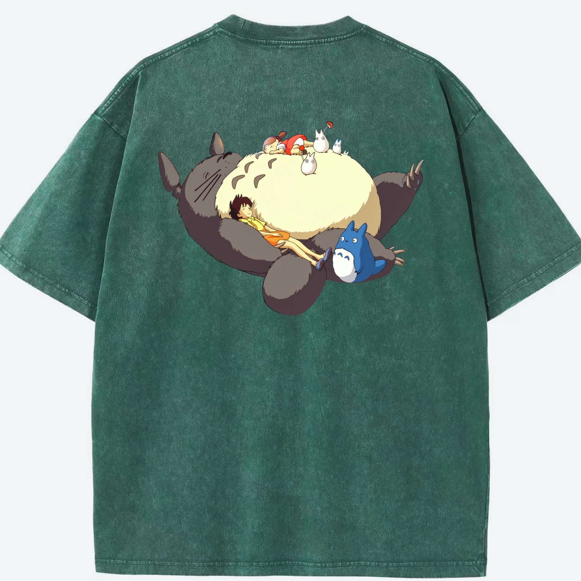 （画像用） となりのトトロ 草壁メイ 草壁サツキ My Neighbor Totoro Satsuki Kusakabe Mei Kusakabe 綿100% ヴィンテージ風 半袖Tシャツ（背面プリント）